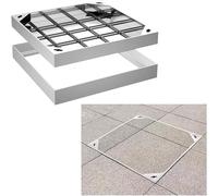 Recessed Manhole Cover and Frame, Invisible Design Sewer Inspection Chamber, Durable 304 Stainless Steel for Block Paving and Outdoor Use