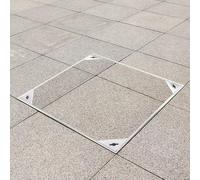 Recessed Manhole Cover with Stainless Steel Frame, Invisible Block Paving Drain Lid for Garden Inspection Chamber