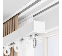 Recessed Metal Curtain Ceiling Track Rods Room Divider Home Sliding System for Living Bedroom Drop Shower(2.6m(8.5ft))