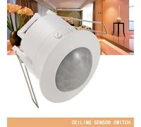 Recessed PIR Ceiling Occupancy Motion Sensor Light Switch, 110-240V Infrared Presence Detector with 360° Detection Angle and Adjustable Timer for Energy Saving