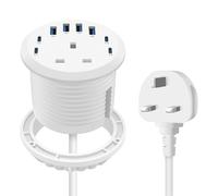 Recessed Power Grommet Socket, 65W Fast Charging USB-C Port - Flush-Mount for Desktop,Workspace Essential Desk Outlet (White)