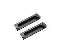 Recessed Pulls,Sliding Door Handle, Hidden Handles Drawer Knob Hidden Cupboard Handle Gold Tatami Sliding Door Concealed Invisible (Matte Black 128mm/5in)