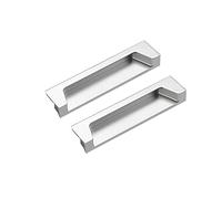Recessed Pulls,Sliding Door Handle, Hidden Handles Drawer Knob Hidden Cupboard Handle Gold Tatami Sliding Door Concealed Invisible (Silver White 128mm/5in)