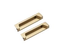 Recessed Pulls,Sliding Door Handle, Hidden Handles Drawer Knob Hidden Cupboard Handle Gold Tatami Sliding Door Concealed Invisible (Sandy Golden 128mm/5in)