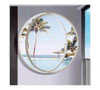 Recessed Round Window，360° Rotating Central Axis Window with Lock Handle，Ventilation Lighting Shed Windows for Bathroom Kitchen Living Room(White,60 cm/23.6 in)