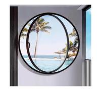 Recessed Round Window，360° Rotating Central Axis Window with Lock Handle，Ventilation Lighting Shed Windows for Bathroom Kitchen Living Room(Black,100 cm/39.4in)