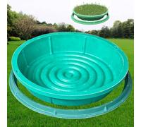 Recessed Septic Tank Lid Cover, Invisible Round Manhole Cover with Frame, Decorative Grass Planting Pot for Yard, Park, Lawn(40cm/16in)