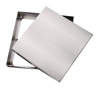 Recessed Septic Tank Lid, Invisible Manhole Cover and Frame, Stainless Steel Square Drain Grate, for Driveway, Concrete(20x20x5cm/8x8x2in)