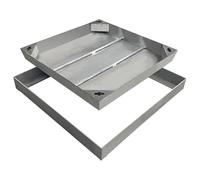 Recessed Sewage Basin Lid, Stainless Steel Manhole Cover with Hook, High Load Capacity for Septic Tank Replacement