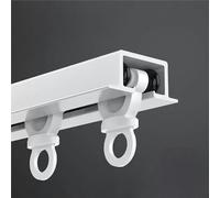 Recessed Shower Curtain Rod Track 4 to 44ft Ceiling Mount for Privacy in Open Spaces Easy Install Room Divider White 8ft 2.4m & Versatile