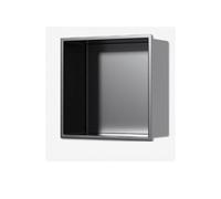 Recessed Shower Organizer, Wall-Mounted Bathroom Shelf, Waterproof Stainless Steel, Square Corner Design for Modern Bathrooms, Space-Saving