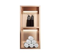 Recessed Shower Shelf- Stainless Steel Bathroom Partition Storage Decorative Wall Cabinet for Living Room Black Metallic 29x70x12.5cm - Space-Saving Design