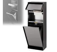 Recessed Shower Storage Rack with Trash Can, Waterproof Stainless Steel Organizer for Bathroom and Public Spaces