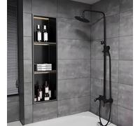 Recessed Shower System - No Tile Needed Easy Over-Mount Installation Matte Finish - Ideal for Modern Bathrooms and Optimal Space Utilization