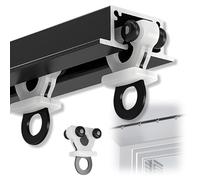 Recessed Sliding Ceiling Curtain Rails Hidden Aluminum Track Rods with Roller Easy Install for Home RV Hospital - Black 2m/6.56FT (2x1m)