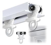 Recessed Sliding Curtain Rail System Hidden Aluminum Track with Rollers Easy Install Curtain Rods for Hospital RV Living Room & Bedroom 1.8m/5.9FT (2 x 0.9m) White