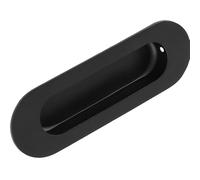 Recessed Sliding Door Flush Pull 102mm x 51mm 12mm Depth Matt Black Radius