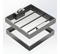 Recessed Square Manhole Cover with Base, Invisible Septic Tank Lid for Basements, Courtyards, Loft Apartments, Heavy Duty Sewage Access Cover (10x24 in)