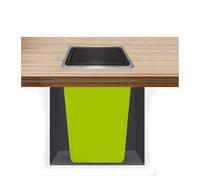 Recessed Square Trash Can with Swing LidBuiltIn Plastic Waste Basket Hidden Stainless Steel Garbage Bin for Kitchen Bathroom & Hotel Black Durable 430 Material