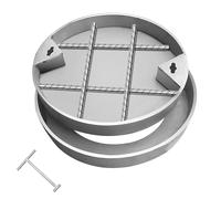 Recessed Stainless Steel Invisible Sewage Basin Cover, Durable Septic Tank Lid Replacement for Garden, Patio & Parks - Heavy Duty Manhole Cover