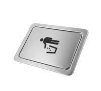 Recessed Stainless Steel Trash Can Lid with Rectangular Swing Flap, Embedded Countertop Garbage Cover for Kitchen and Bathroom Recycling Bins, Built-in Waste Grommet 25x17cm