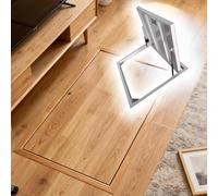 Recessed Steel Floor Access Hatch Door 28x28 in with Suction Cup Opener Basement & Crawl Space Access Solution for Easy Interior Entry