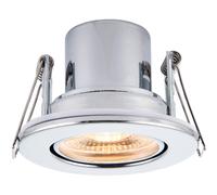 Recessed Tiltable Ceiling Downlight - 8.5W Warm White LED Chrome Plate