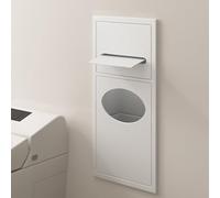 Recessed Toilet Paper Holder with Built-In Trash Bin, Space-Saving Bathroom Organizer for Tissues