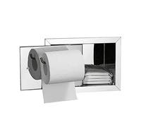 Recessed Toilet Paper Roll Holder with Storage, Stainless Steel Tissue Roll Dispenser Waterproof Storage Box Wall Mount for Bathroom, Right Door