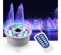 Recessed Underwater Lights - Ring Fountain RGB Light, 12V Low Voltage Middle Hole Pond Lighting, IP68 Waterproof Submersible Fountain Spotlight, For Underwater Landscape Decorative(RGB+remote Control,