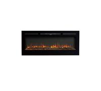 Recessed/Wall Mounted Electric Fireplace Adjustable Flame with Remote in Black The hot sale Black
