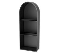 Recessed Wall Shelf with LED Light, Semi-circular Arc Design Storage Rack for Bathroom, Living Room, Kitchen, and Hotel