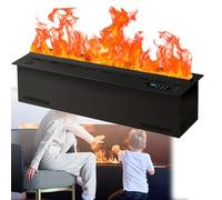 Recessed Water Vapor Fireplace, 3D Atomizing Electric RecessedFireplace with 9 Adjustable Flame Colors, Humidifier, Automatic Water Filling, Low Noise, Touchable Flame 80cm/31.5in