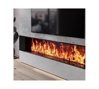 Recessed Water Vapor Fireplace 3D Realistic Atomized Flame Electric, Touch/Remote Control, Timer, Adjustment, Black Wall Mounted Fireplace(Medium)