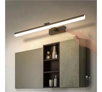 Recharable LED Wall Light with Switch - Adjustable 3000K/4000K/6000K Metal Wall Sconce for Bedroom, Bathroom, Makeup, and Mirror Front Lighting Fixture