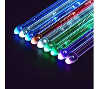 Rechargeable 15 Color Changing LED Light Up Drum Sticks With Storage Bag, Glow In The Dark Drumsticks, Drummer Gifts Glow Plastic Drum Sticks for Adults,Personalized DrumSticks（２pcs／Pack）