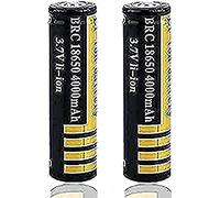 Rechargeable 3.7 Li-Ion Battery 4000Mah Large Capacity Button Battery Top Batteries For Led Flashlight, Headlamp, Bells,2pcs