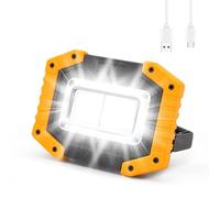 Rechargeable 30W LED Work Light,3 Modes 2000LM Portable COB Floodlight Waterproof Camping Lights, Security Lights Outdoor for Garage Hiking Fishing Emergency (Batteries Included)