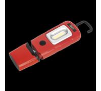 Sealey LED3601R Rechargeable 360° Inspection Light 3W Cob & 1W Smd Led Red Lithium-Polymer
