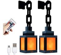 Rechargeable 3D Pixelated Lantern Night Light, 16-Color LED Mood Light with Remote Control, for Room, Game Room Decor Black 2pcs