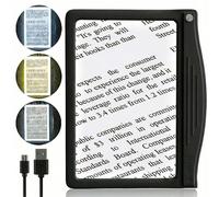 [Rechargeable] 3X Large Ultra Bright LED Page Magnifier with 12 Anti-Glare Dimmable LEDs (More Evenly Lit Viewing Area & Relieve Eye Strain)-Ideal for Reading Small Prints & Low Vision Seniors