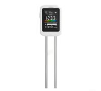 Rechargeable 6-in-1 Soil Tester With Adjustable Lcd Screen For Moisture Ph Temperature Light Fertility And Humidity Measurement In Fahrenheit White Color