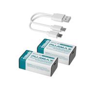 Rechargeable 9V Batteries Li-Ion 6F22 Lithium ion Battery via Type C USB Charging Cable|High-Capacity 1200mAh|Fast Charging| Eco-Friendly |Durable | Portable | Reliable Power (2 Pcs)