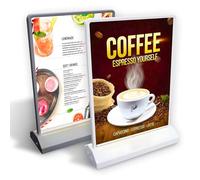 Rechargeable A4 Desktop Advertising LED Light Box - Dual-Sided, Portable Acrylic Flashing Light Table Menu Stand (A4 (210mm x 297mm), Black)