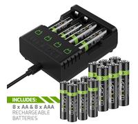 Venom Rechargeable Battery Charging Dock plus 8 x AA 2100mAh and 8 x AAA 800mAh Batteries