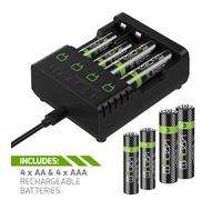 Rechargeable AA AAA Batteries with Charging Dock | AA 2100mAh | AAA 800mAh