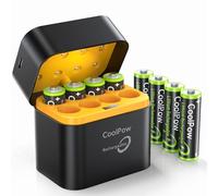 Rechargeable AA Batteries Lithium with Charger 1.5V High Power AA Lithium-ion Battery 8 Pack 2400mAh High Capacity Double A Li-ion Batteries for Blink, Outdoor, Camera, Wireless Mouses, Flashlight,Toy