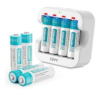 Rechargeable AA Batteries Lithium with Charger - 8 Pack 1.5V 3500mWh Double A Pilas Recargables Long-Lasting with 2H Fast White Charger for Blink Outdoor Trail Camera Xbox VR Controller, Cycle 1300x