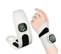 Rechargeable Adjustable Electric Hand Massager, Portable Cordless Hand Heating Pad with 10 Modes, 29 Intensity Levels, Magnetic Detachable Host for Daily, Relax and Sports (White)