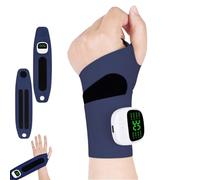 Rechargeable Adjustable Electric Wrist Massager, Portable Cordless Hand Heating Pad with 8 Modes, Heating Pad with 8 Modes & 30 Intensity Levels, Magnetic Detachable Host (Dark Blue)